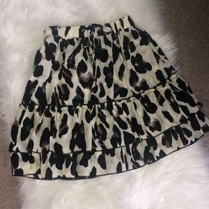Shein Cinched Waist Leopard Skirt